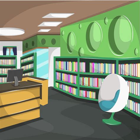 Virtual Background Perpustakaan Kartun Muslimah - IMAGESEE