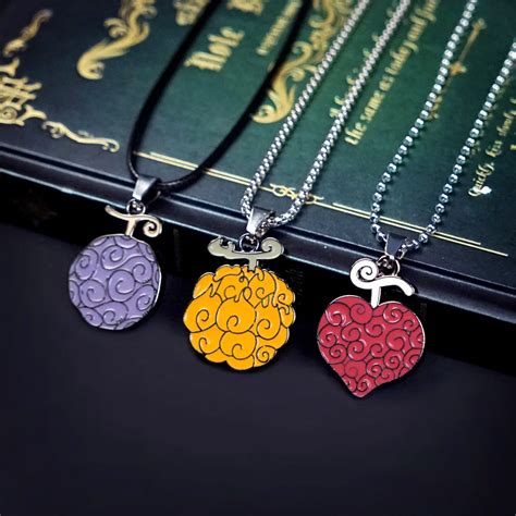 Anime Necklace For Women Men Metal Necklaces Ace Law Cursed Devil Fruit