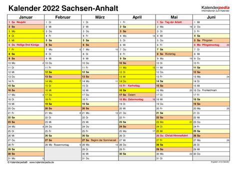 Kalender Sachsen Anhalt Ferien Feiertage Word Vorlagen