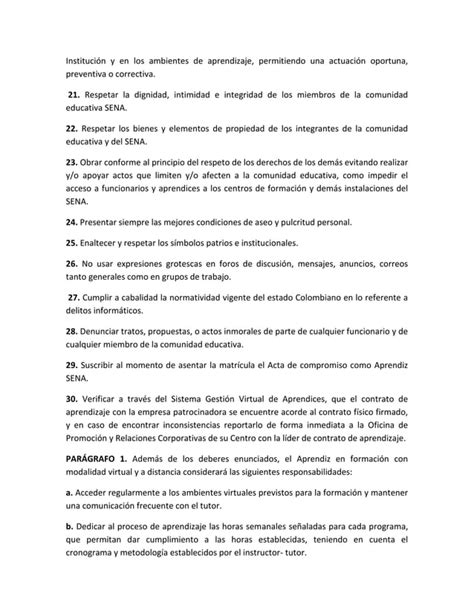 Derechos Y Deberes Del Aprendiz Sena Pdf