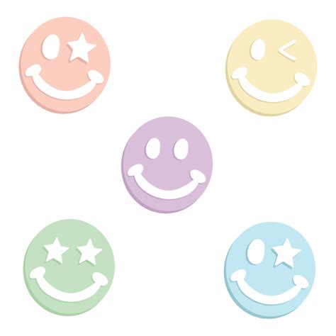 Pastel Smiley Faces Sticker For Sale By Keeganemma