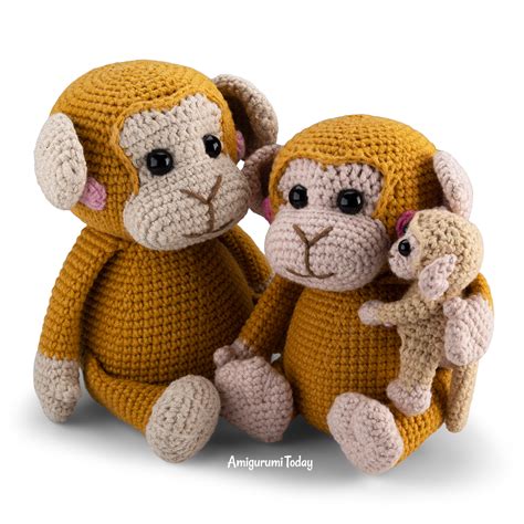 Amigurumi Monkey With Baby Free Pattern Amigurumi Today