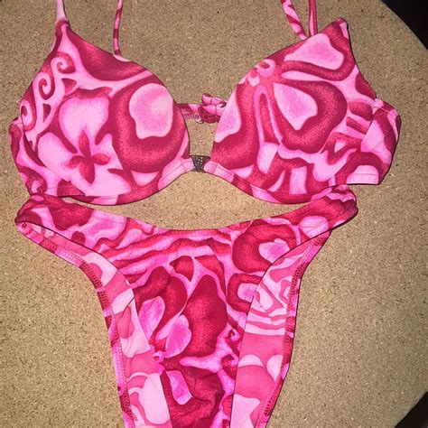 S Venus Swimwear Bikini Vintage Neon Pink Two Depop