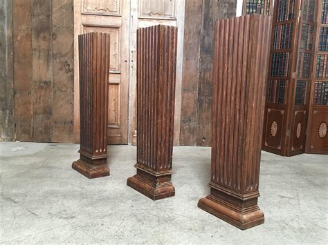 Set Of Three Antique Wood Columns For Sale At 1stdibs Antique Wood