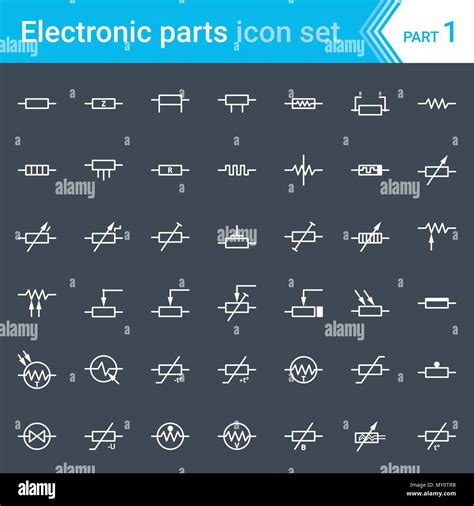 Elettrici Ed Elettronici Di Icone Schema Elettrico I Simboli Resistori Immagine E Vettoriale