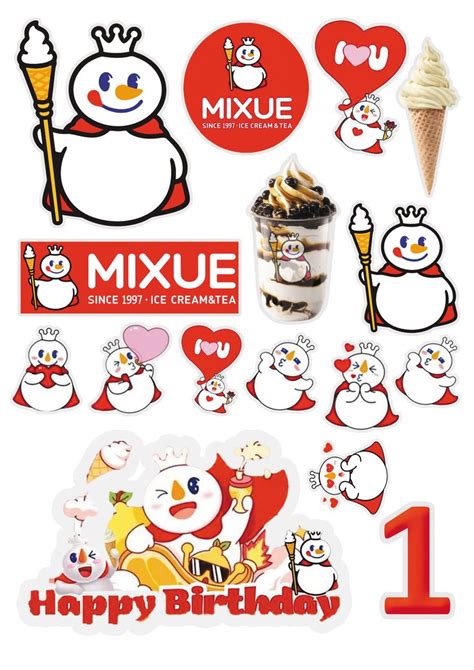 MIXUE BESAR CAKE TOPPER In 2024 Cute Doodles Cake Toppers Birthday