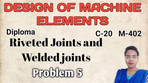 Riveted Joint Problem 5 Ll Design Of Machine Elements C20 Syllabus Ll