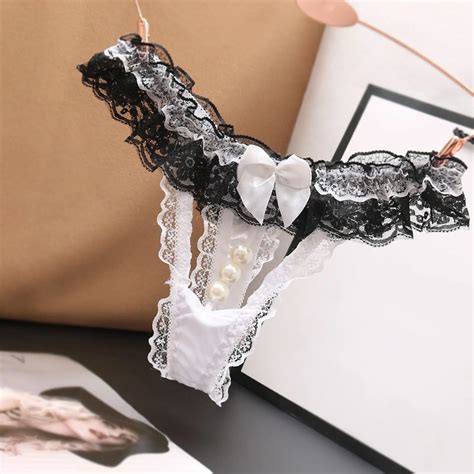 Lace G String Underwear Pearls Thongs Women Lingerie Panties Pearls