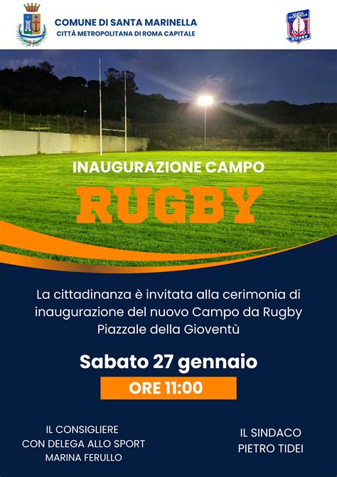 Sabato Si Inaugura Il Nuovo Campo Da Rugby