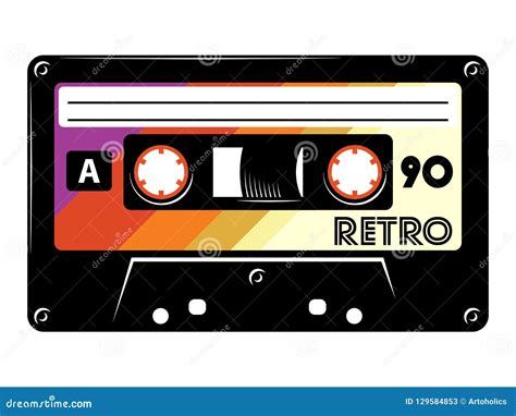 Retro Vintage Cassette Tape Vector Illustration on White Background ...