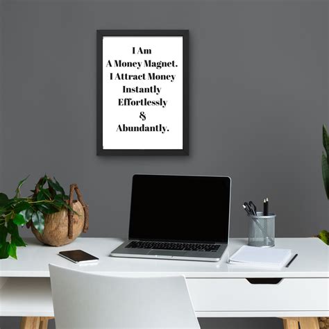 Money Affirmation Printable Wall Quote Daily Reminder Inspirational Art