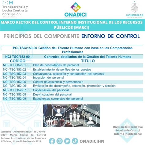 Principios Y Normas Del Componente Entorno De Control Onadici