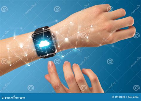 Female Hand Wearing Smartwatch Stock Photo Image Of Business