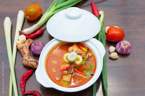Tom Yum Goong Thai Hot Spicy Soup Shrimp Stock Photo Adobe Stock