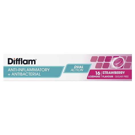 Buy Difflam Sore Throat Sugar Free Strawberry 16 Lozenges Online At