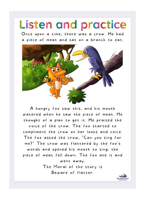 The Fox And The Crow Story In English Youtube Short Moral Stories