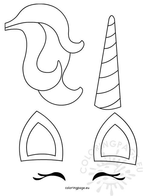 Unicorn Paper Craft Template Coloring Page