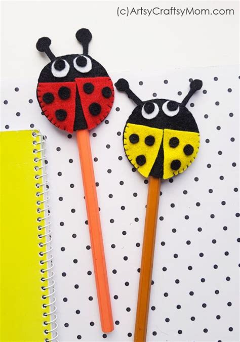 Diy Felt Ladybug Pencil Topper