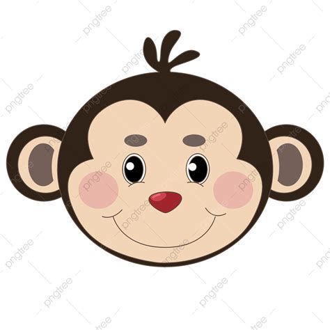 Brown Monkey Clipart Transparent Background, Cartoon Brown Monkey Face Clipart, Monkey Face ...