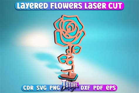 Layered Flower Laser Cut Svg Laser Svg Graphic By The T Store Design · Creative Fabrica