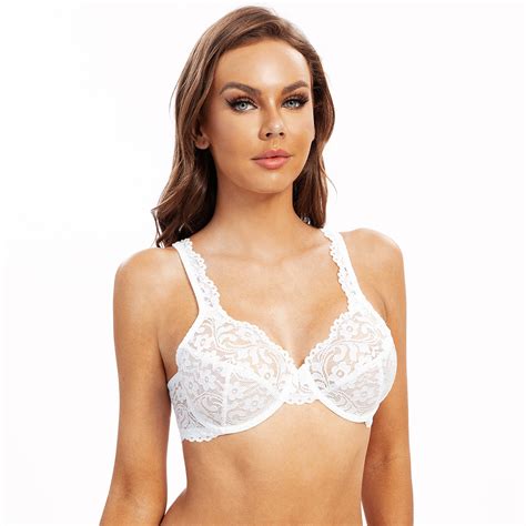 Meleneca Womens Full Coverage No Padding Plus Size Lace Underwire Bra