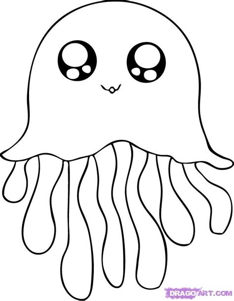 Free Cartoon Animals to Draw - Jelly Fish