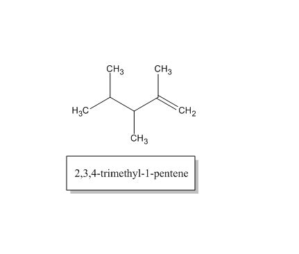 Draw The Structure Of The Compound 2 3 4 Trimethyl 1 Pentene