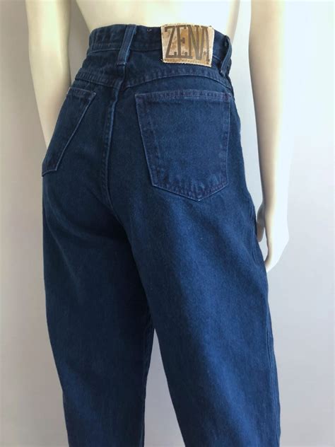 Vintage Women S S Zena Jeans Navy Blue High Etsy Zena Jeans