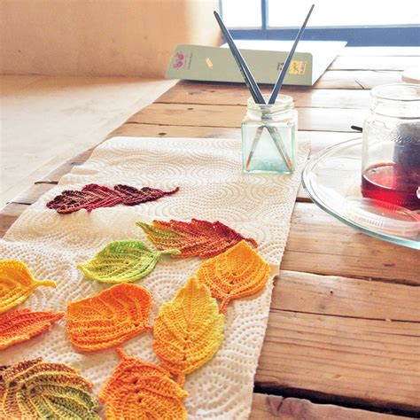 Crochet Pattern Autumn Leaves Crochet Leaf Pattern Fall Etsy