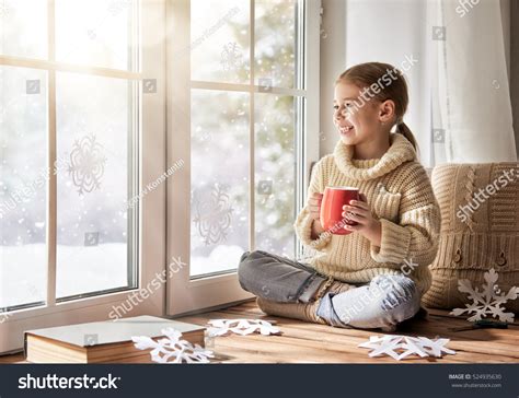 Cute Little Girl Sitting By Window Stock Photo 524935630 | Shutterstock