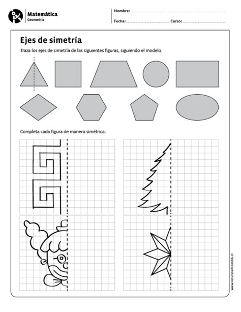 Ejes de simetría Actividades de simetría Ejercicios de simetría