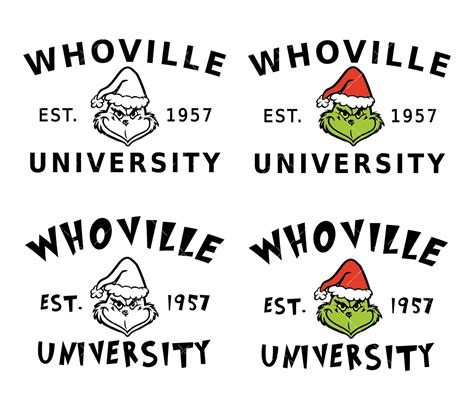 Whoville University SVG PNG PDF Holiday SVG Grinch SVG