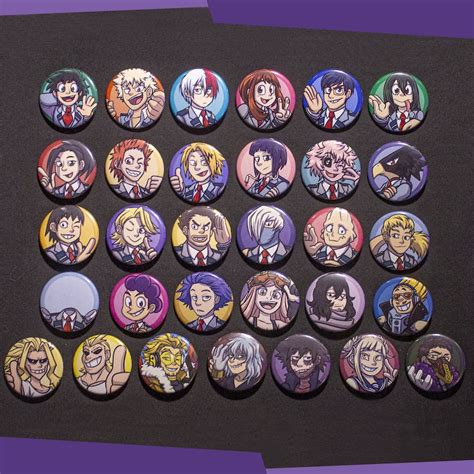 My Hero Academia Anime 15 Pinback Button Set Etsy