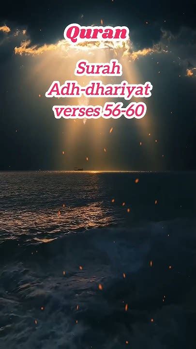 Surah Adh Dhariyat Verses 56 60 With Urdu Translationyoutubeshortsshortsyoutubeshortsvideo