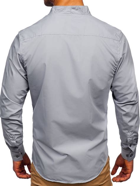 Camisa De Manga Larga Para Hombre Gris Bolf Gris