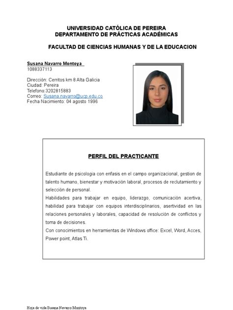 Ejemplo Hoja De Vida Recién Graduado Pdf Liderazgo Tecnología De Información Y Comunicaciones