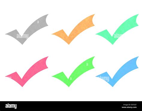 colorful check mark set   colored paper stock photo alamy