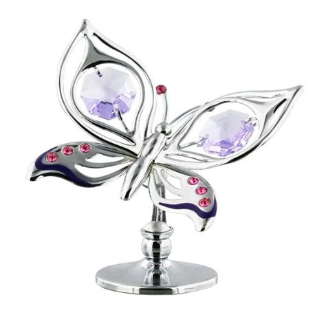 Crystocraft Ornament Butterfly Metal Figurines Swarovski Crystal