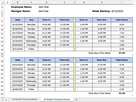 4 Free Excel Time Tracking Spreadsheet Templates