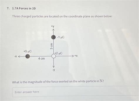 Solved Three Charged Particles Are Located On The Coordinate