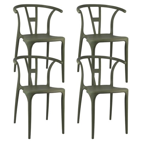 Lot Chaises Empilables D Ext Rieur Scarlett X X Cm Thinia Home