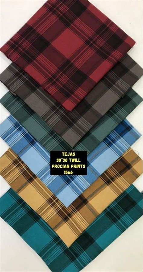 Twill Cotton Checks Shirting Fabrics Check Stripes Multicolour At Rs