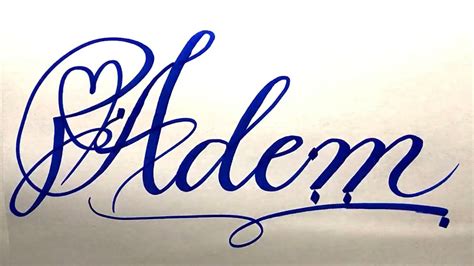 Adem Name Signature Calligraphy Status How To Draw Cursive Calligraphy With Cut Marker Youtube