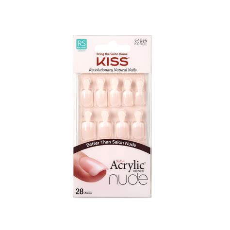 K B Dehn Kiss Acrylic Nude French Nails Kan Matas