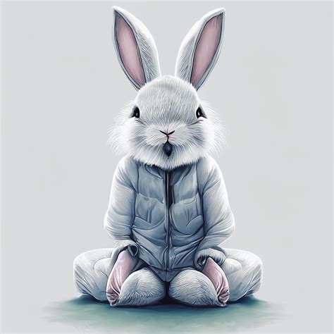 Bunny Human Creature Digital Graphic · Creative Fabrica