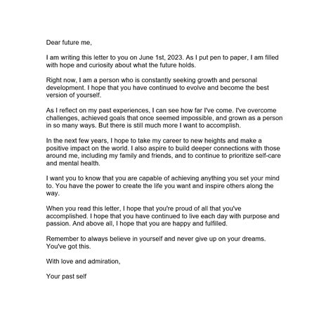 Letter To Future Self Template Free Printable Pdf At Sasdiscussionblog Blog