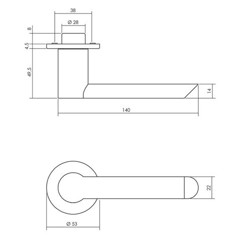 Intersteel Door Handle Arjan Moors Sliced No 2 With Rosette Brushed