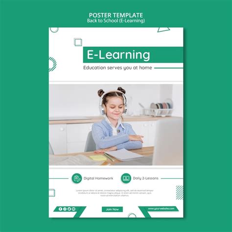 Free Psd E Learning Poster Template With Photo