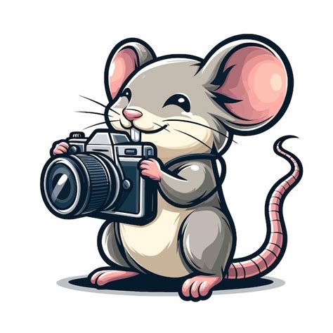 Premium Vector A Mouse With A Camera