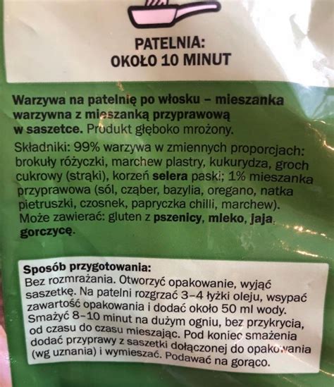 Warzywa Na Patelni Po W Osku Freshona Kalorie Kj I Warto Ci